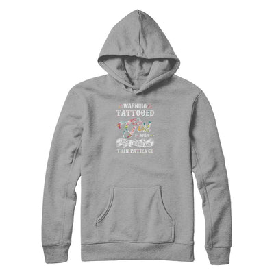 Warning Tattooed Girl With Thick Thighs And Thin Patience-T-Shirt & Tank Top-Pullover Hoodie-Light Steel