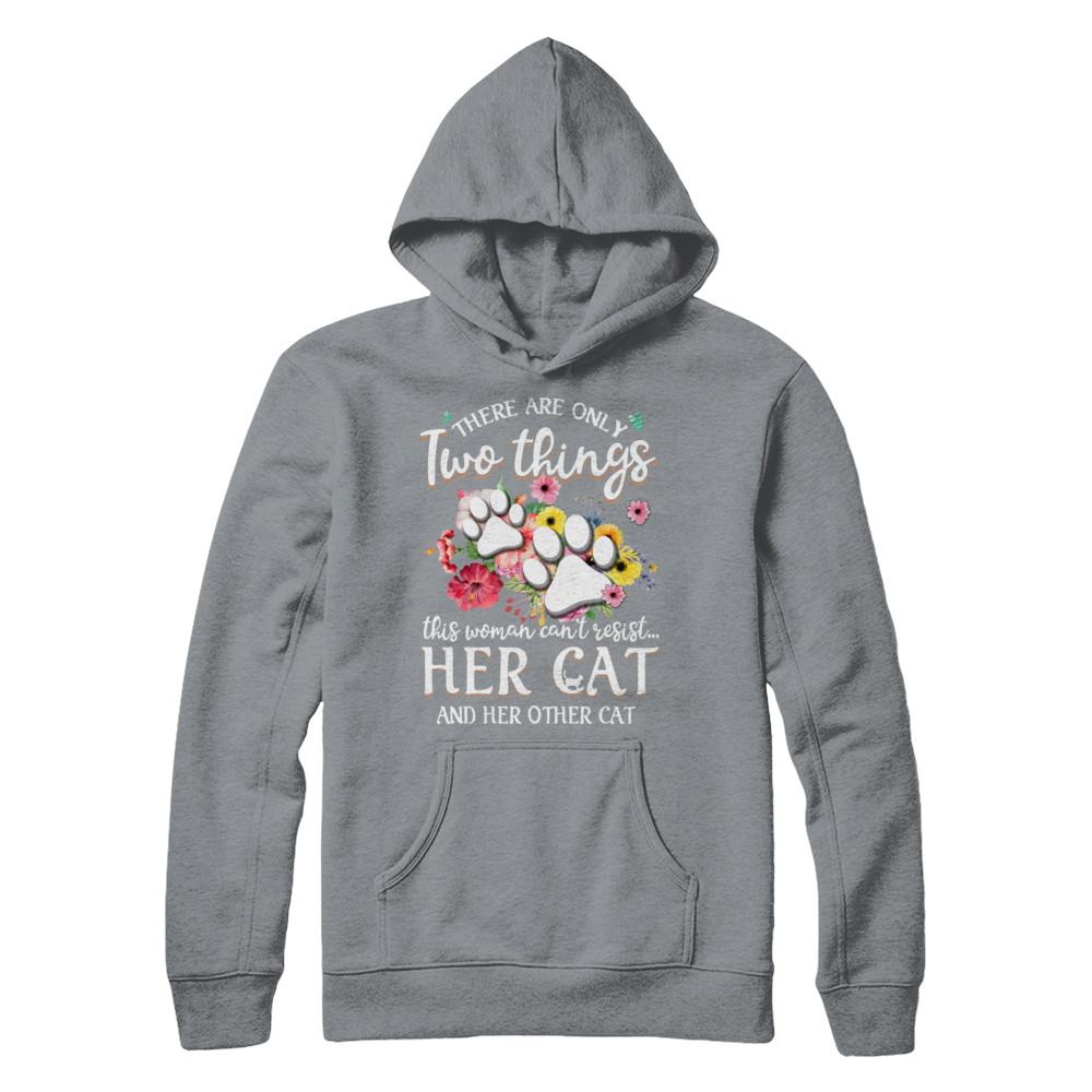 This Woman Can't Resist Her Cat And Her Other Cat-T-Shirt & Hoodie-Pullover Hoodie-Light Steel