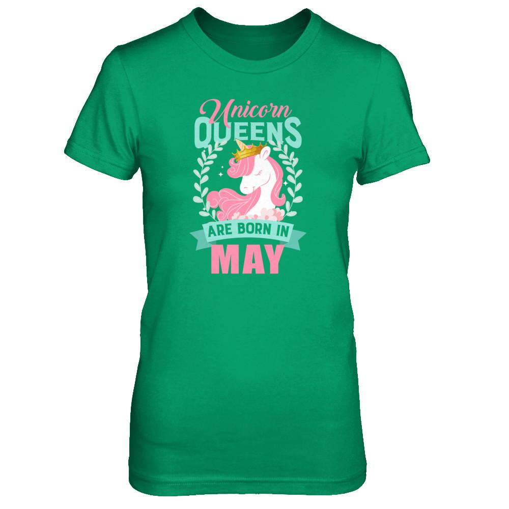 Unicorn Queens Are Born In May Birthday Gift-T-Shirt & Tank Top-Women's T-Shirt-Irish Green