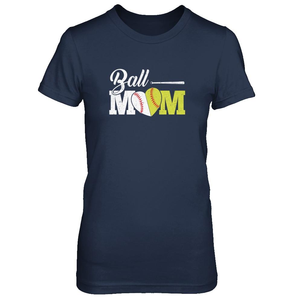 Funny Softball Mom Baseball Mom Mothers Day-T-Shirt & Tank Top-Women's T-Shirt-Navy