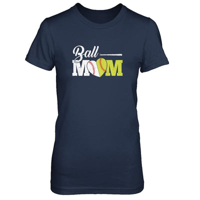Funny Softball Mom Baseball Mom Mothers Day-T-Shirt & Tank Top-Women's T-Shirt-Navy
