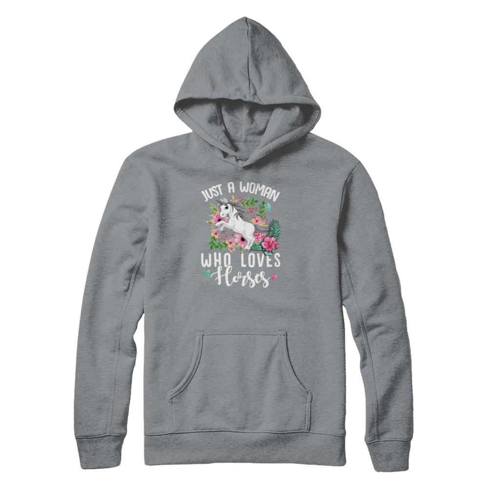 Just A Woman Who Loves Goats-T-Shirt & Tank Top-Pullover Hoodie-Light Steel