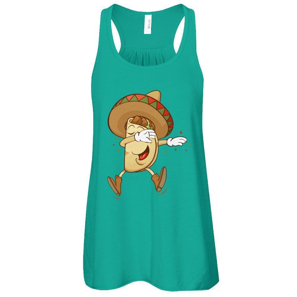 Dabbing Taco Mexican Food Lover-T-Shirt & Tank Top-Women's Flowy Racerback Tank-Kelly