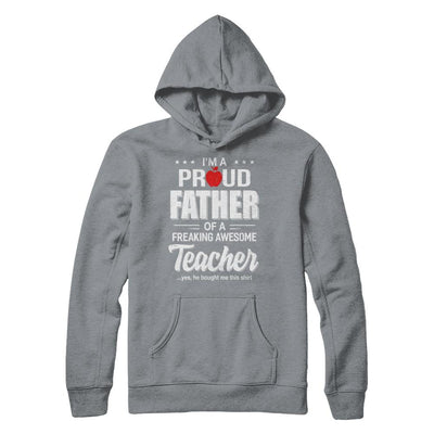I'm A Proud Father From Awesome Teacher Son Dad-T-Shirt & Hoodie-Pullover Hoodie-Light Steel