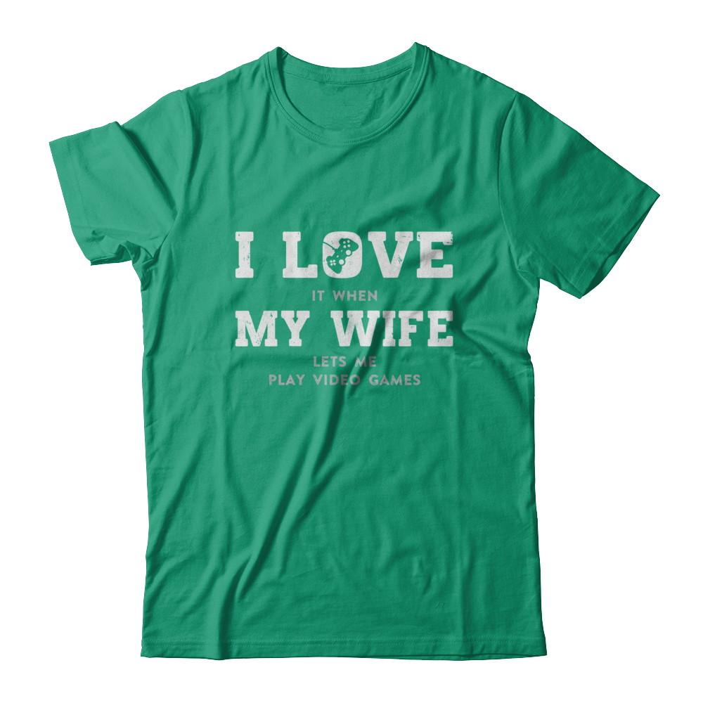 Funny Father's Day Gift From Wife Video Game Dad-T-Shirt & Hoodie-Classic T-Shirt-Kelly Green