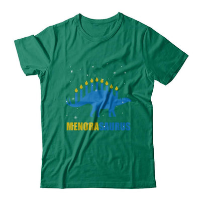 Funny Hanukkah Dinosaur Menorah Stegosaurus Menorasaurus-T-Shirt & Sweatshirt-Classic T-Shirt-Kelly Green