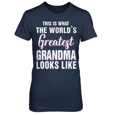 What World's Greatest Grandma Looks Like Mothers Day-T-Shirt & Hoodie-Women's T-Shirt-Navy