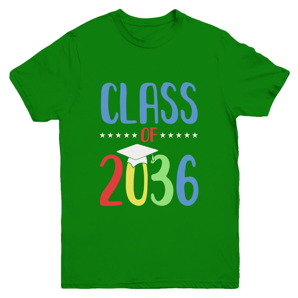 Grow With Me First Day Of School Class Of 2036 Youth-Youth Shirt-Youth T-Shirt-Irish Green