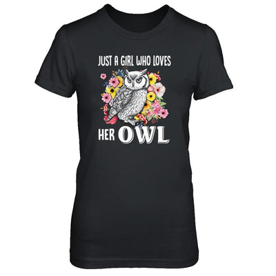 Just A Girl Who Loves Her Owl-T-Shirt & Tank Top-Women's T-Shirt-Black