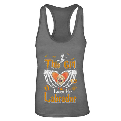 This Girl Love Her Dog Labrador Halloween-T-Shirt & Tank Top-Women's Ideal Racerback Tank-Dark Grey