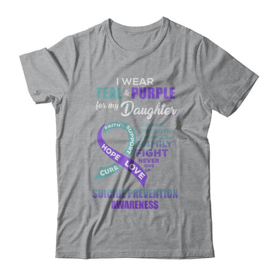 Suicide Prevention I Wear Teal Purple For My Daughter-T-Shirt & Hoodie-Classic T-Shirt-Sport Grey