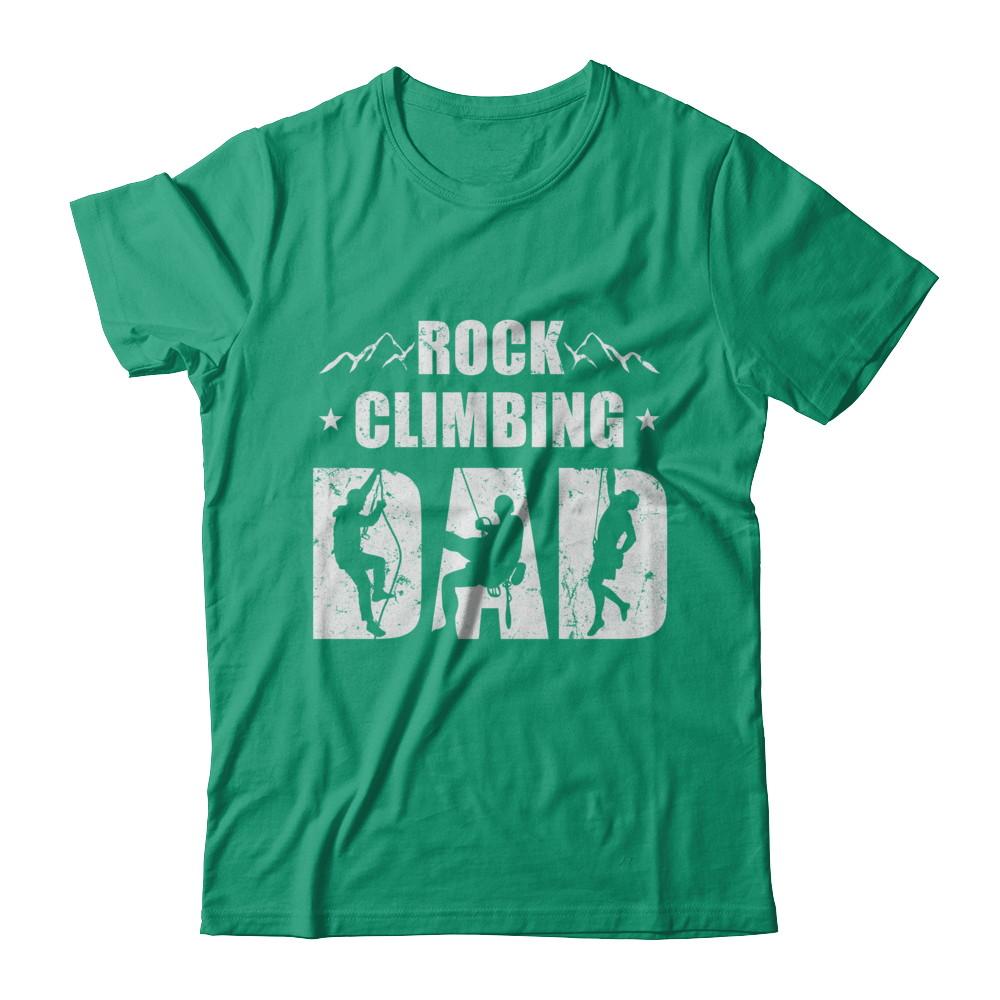 Rock Climbing Dad Distressed Mountain Climber Fathers Day-T-Shirt & Hoodie-Classic T-Shirt-Kelly Green