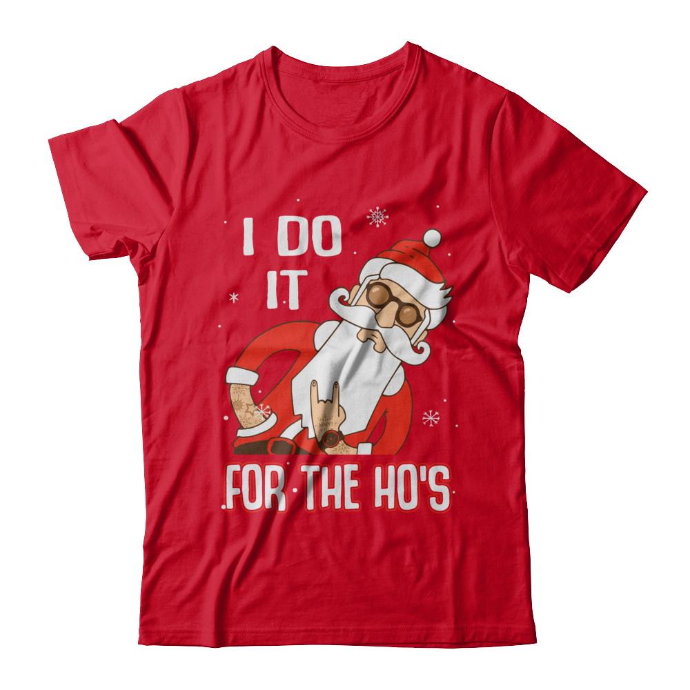 I Do It For The Ho's Funny Santa Christmas-T-Shirt & Sweatshirt-Premium T-Shirt-Red