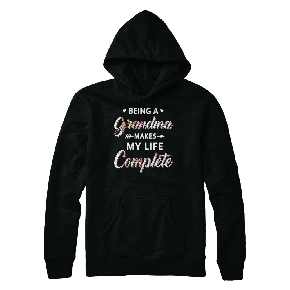 Being A Grandma Makes My Life Complete Mothers Day-T-Shirt & Hoodie-Pullover Hoodie-Black