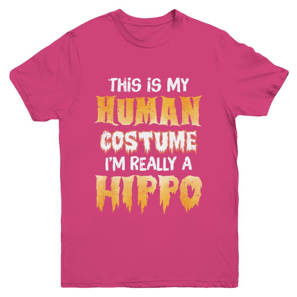 This Is My Human Costume Hippo Halloween Youth-Youth Shirt-Youth T-Shirt-Heliconia