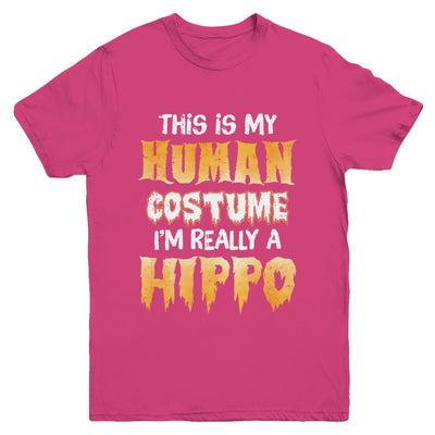 This Is My Human Costume Hippo Halloween Youth-Youth Shirt-Youth T-Shirt-Heliconia