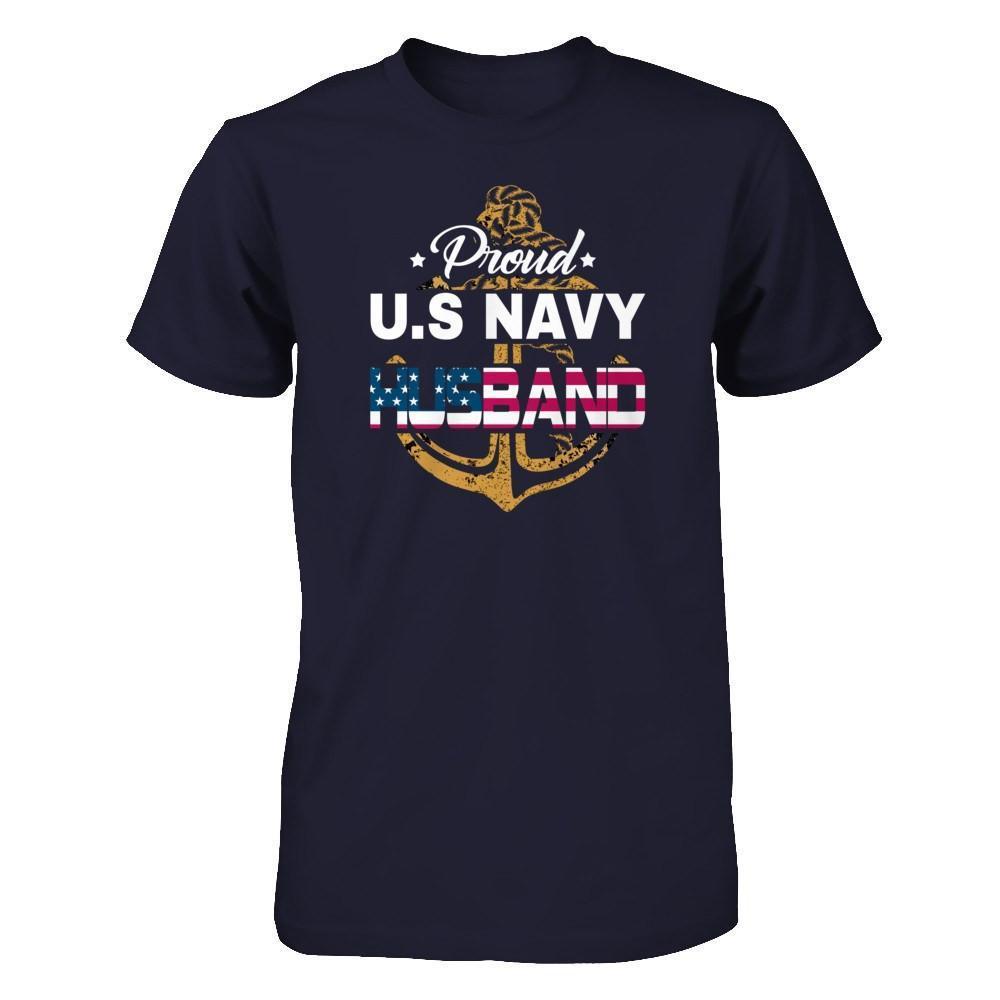 Proud US Navy Husband-T-Shirt & Hoodie-Premium T-Shirt-Midnight Navy