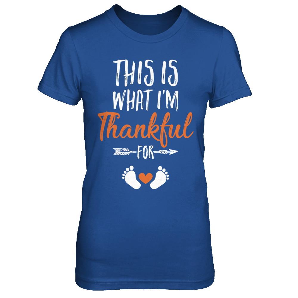What I'm Thankful Pregnancy Announcement Thanksgiving-T-Shirt & Sweatshirt-Women's T-Shirt-Royal
