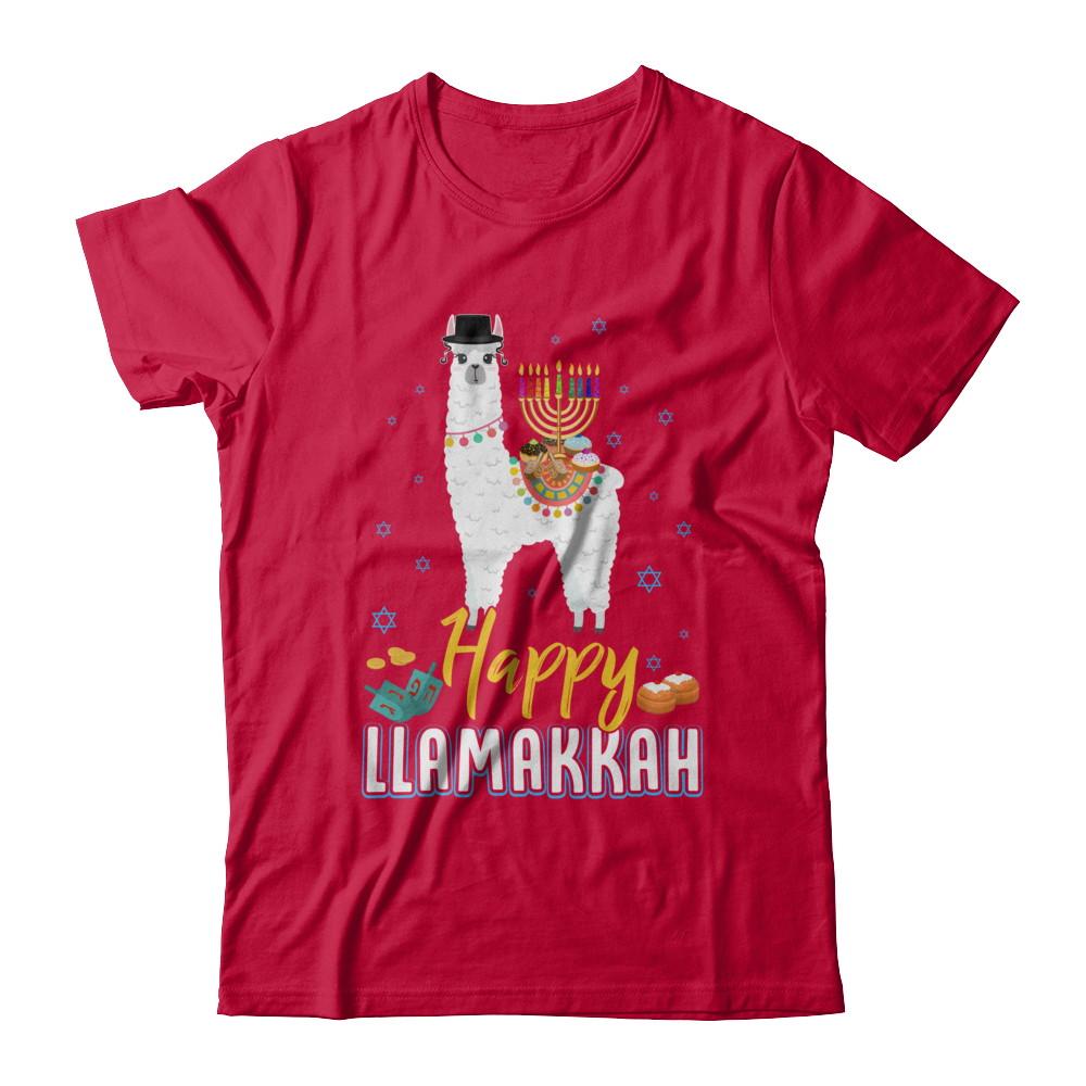 Funny Happy Llamakkah Hanukkah Llama-T-Shirt & Sweatshirt-Classic T-Shirt-Red