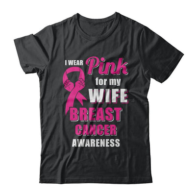 I Wear Pink For My Wife Breast Cancer Husband-T-Shirt & Hoodie-Classic T-Shirt-Black