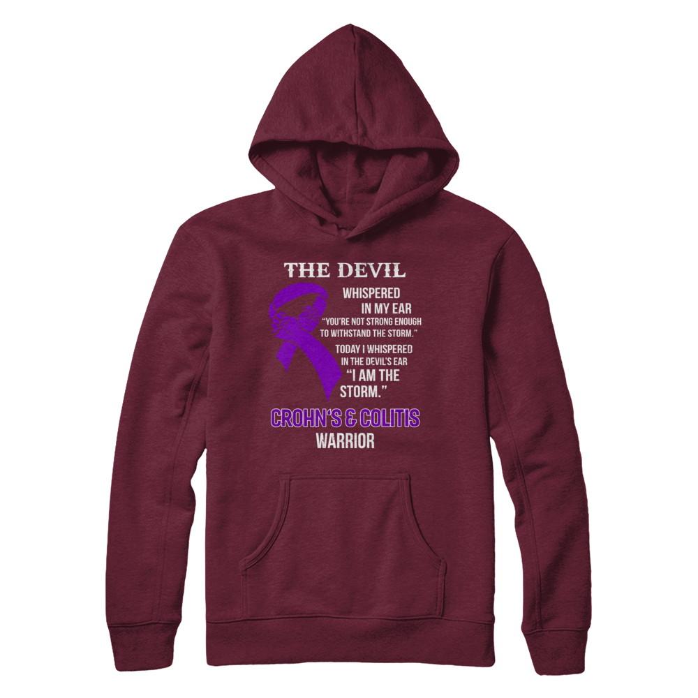 I Am The Storm Support Crohn's Colitis Awareness Warrior Gift-T-Shirt & Hoodie-Pullover Hoodie-Maroon