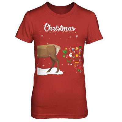 Couples Sick Reindeer Funny Ugly Christmas Sweater-T-Shirt & Sweatshirt-Women's T-Shirt-Red