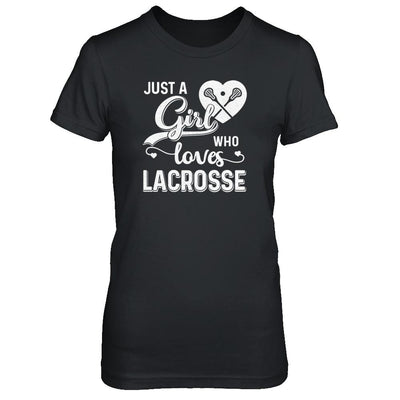 Just A Girl Who Loves Lacrosse-T-Shirt & Tank Top-Women's T-Shirt-Black