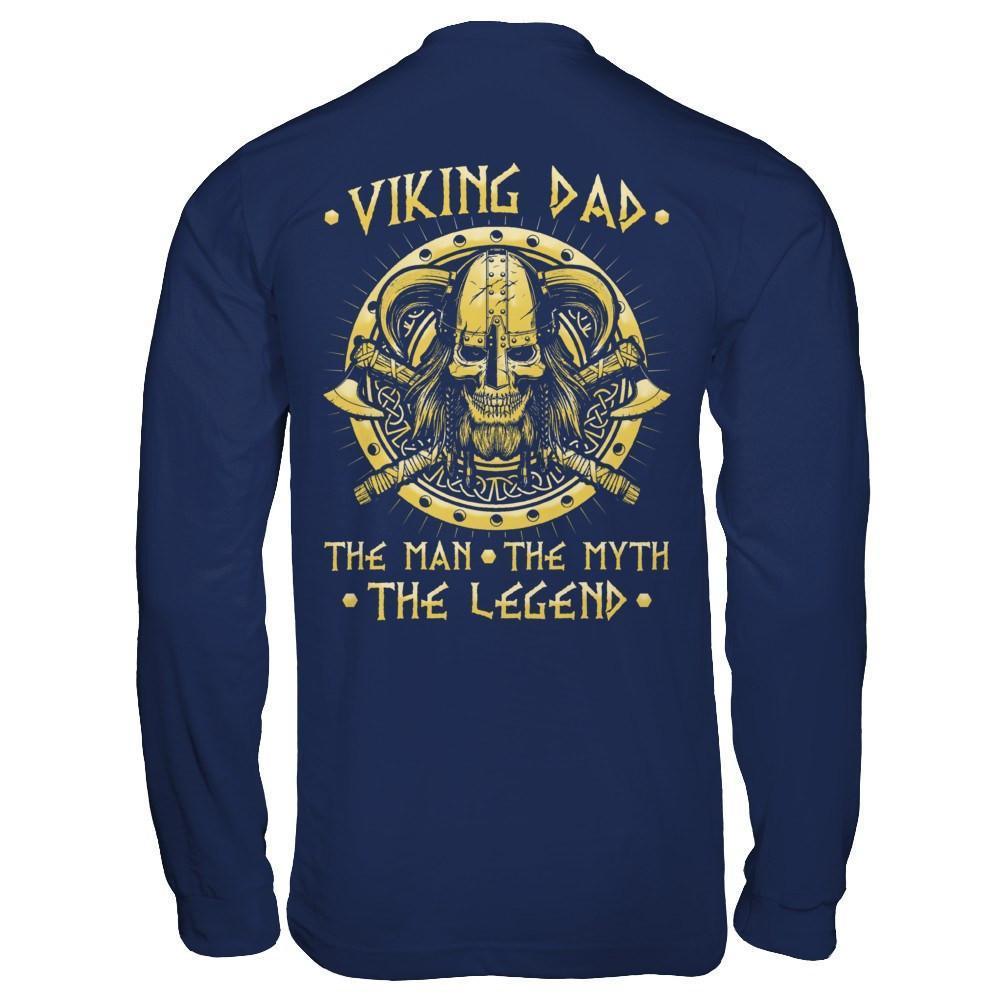 Viking Dad The Man The Myth The Legend-T-Shirt & Hoodie-Long Sleeve T-Shirt-Navy