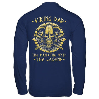 Viking Dad The Man The Myth The Legend-T-Shirt & Hoodie-Long Sleeve T-Shirt-Navy