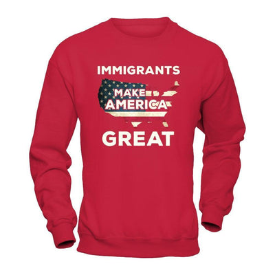 Immigrants Make American Great-T-Shirt & Hoodie-Crewneck Sweatshirt-Red