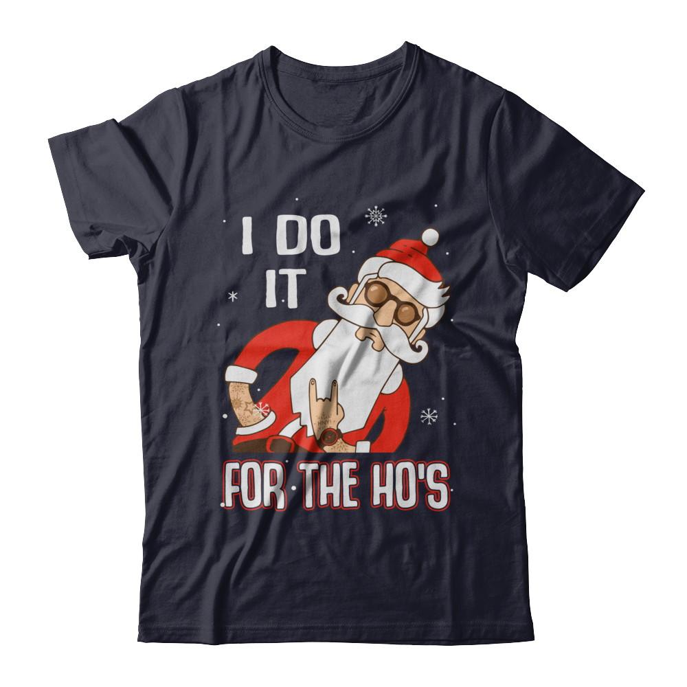 I Do It For The Ho's Funny Santa Christmas-T-Shirt & Sweatshirt-Premium T-Shirt-Midnight Navy