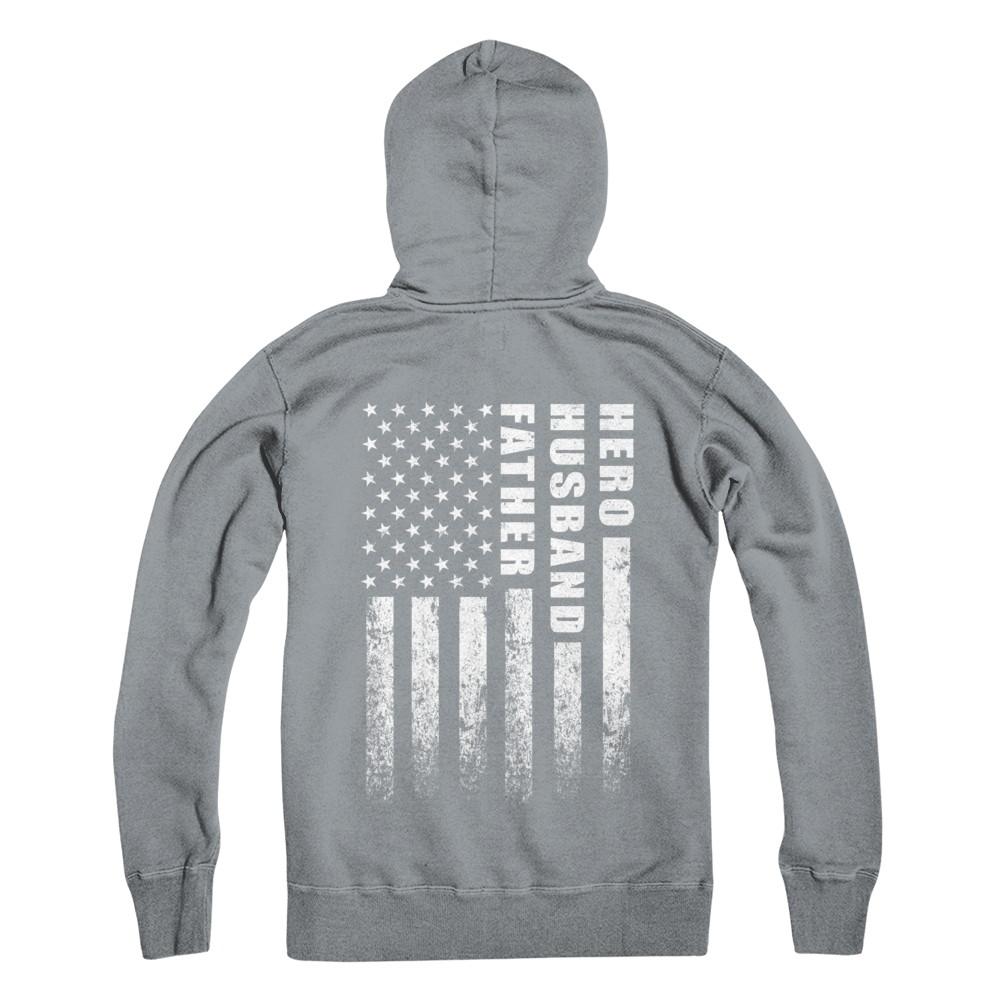 Veteran Soldier Husband Dad Hero Fathers Day Gift-T-Shirt & Hoodie-Pullover Hoodie-Light Steel