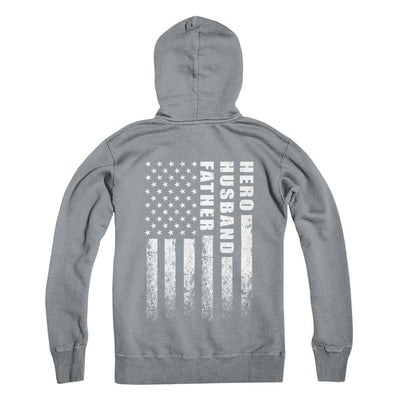 Veteran Soldier Husband Dad Hero Fathers Day Gift-T-Shirt & Hoodie-Pullover Hoodie-Light Steel
