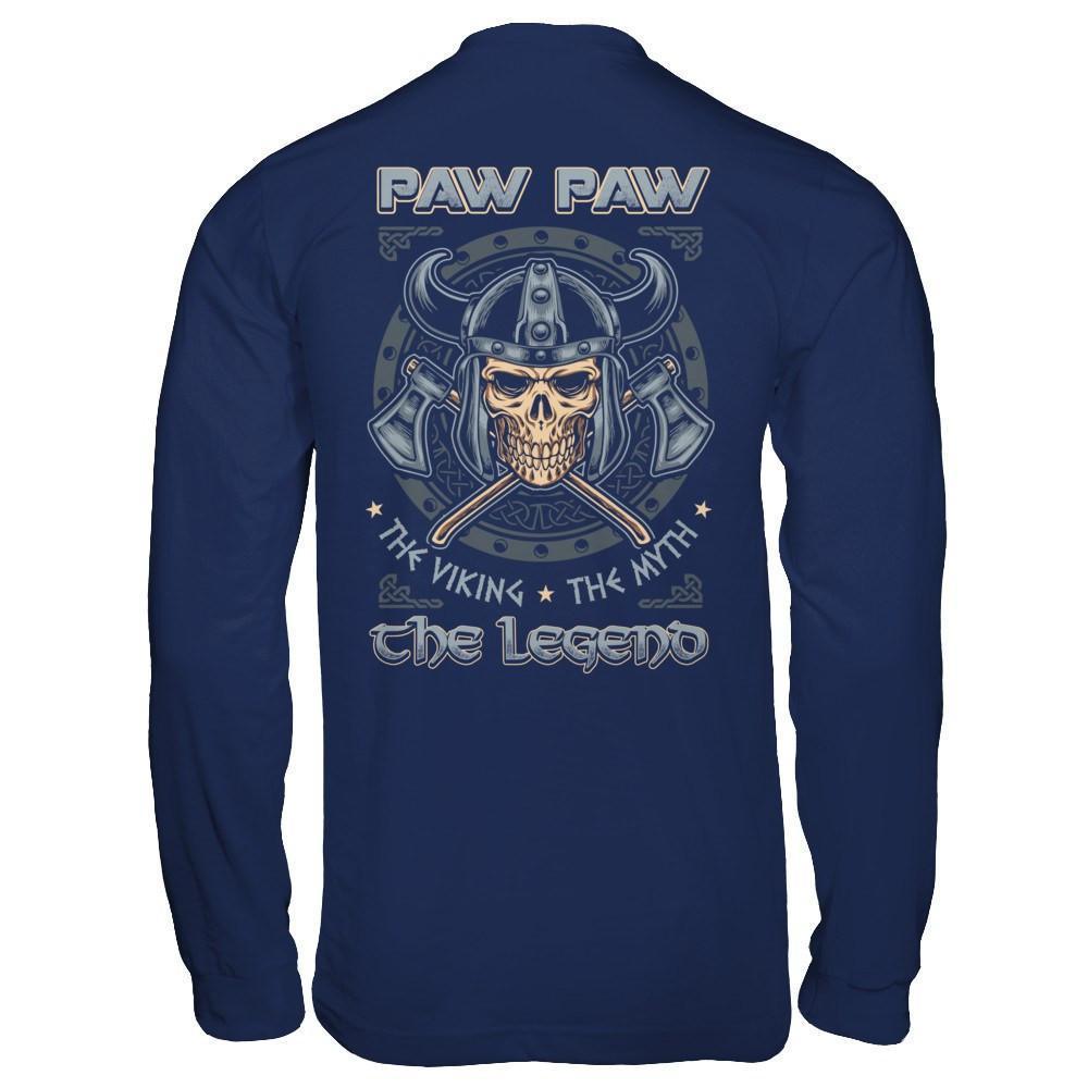 Paw Paw The Viking The Myth The Legend-T-Shirt & Hoodie-Long Sleeve T-Shirt-Navy