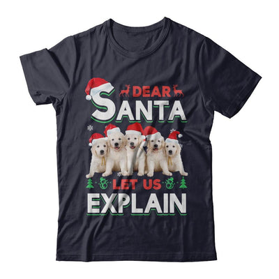Dear Santa Funny Golden Retriever Puppies Christmas Gift-T-Shirt & Hoodie-Premium T-Shirt-Midnight Navy