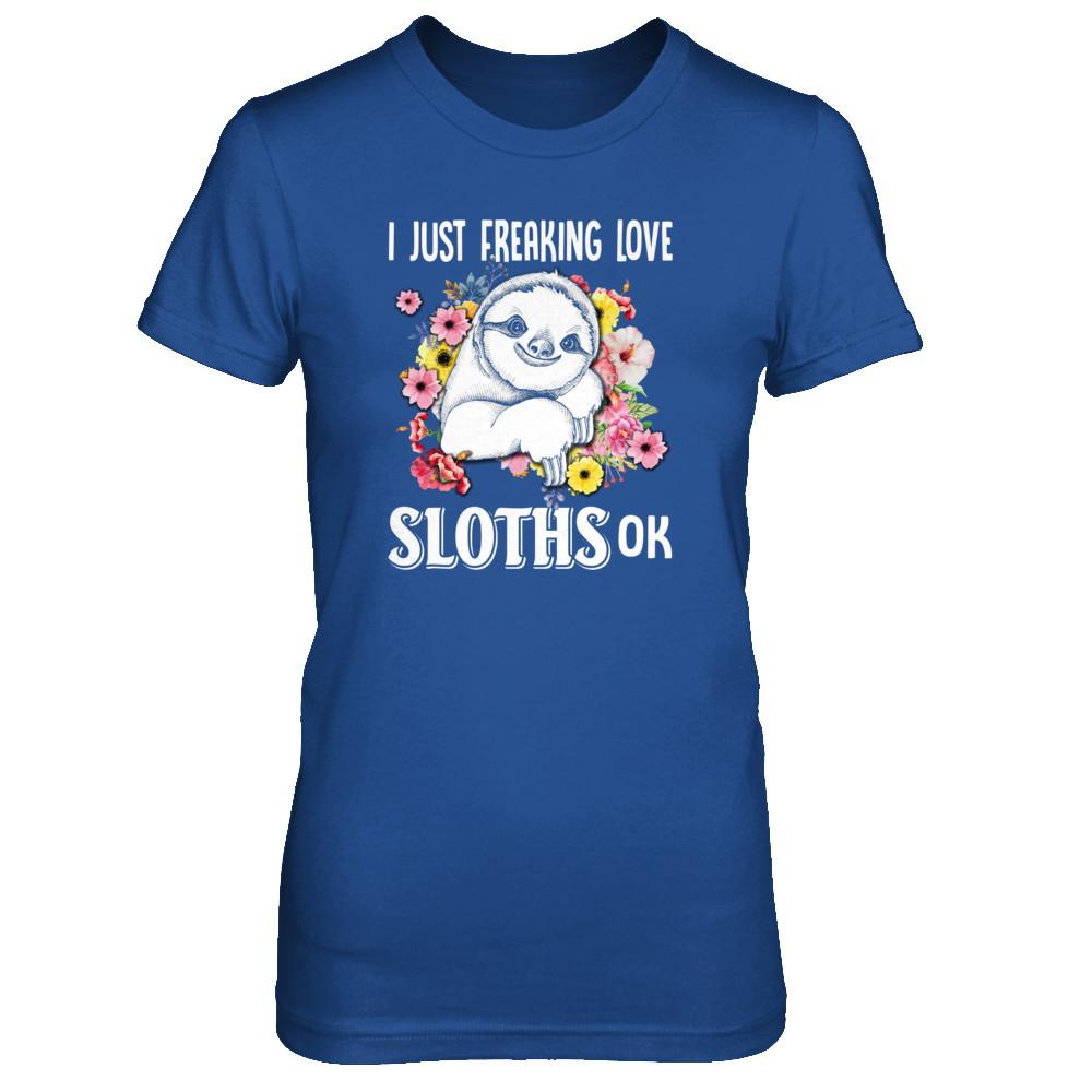 I Just Freaking Love Sloths-T-Shirt & Tank Top-Women's T-Shirt-Royal