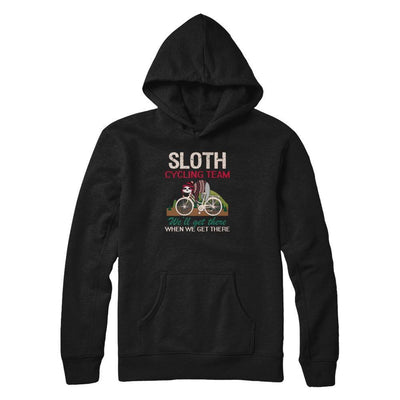 Sloth Cycling Team Lazy Sloth Sleeping On Bicycle-T-Shirt & Tank Top-Pullover Hoodie-Black