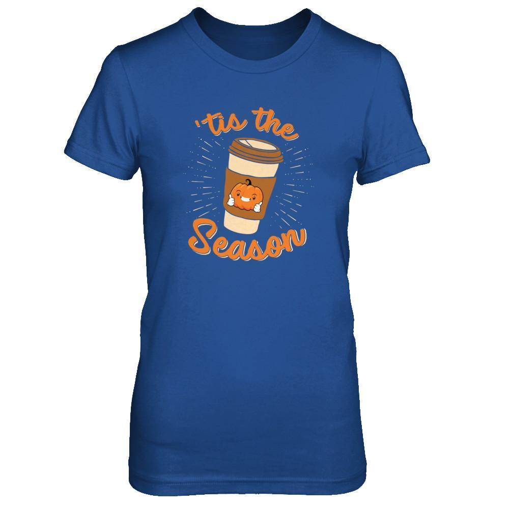 Autumn Fall Pumpkin Spice Coffee Tis The Season Mom-T-Shirt & Tank Top-Women's T-Shirt-Royal