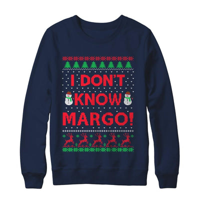 I Don't Know Margo Christmas Ugly Sweater-T-Shirt & Sweatshirt-Crewneck Sweatshirt-Navy