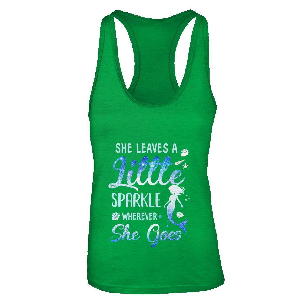 She Leaves A Little Sparkle Wherever She Goes Mermaid-T-Shirt & Tank Top-Women's Ideal Racerback Tank-Kelly Green