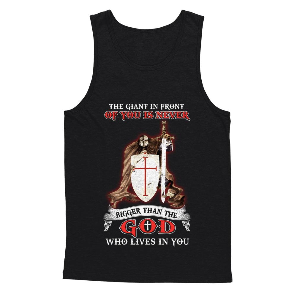 Knight Templar The Giant In Front Never Bigger Than The God-T-Shirt & Hoodie-Unisex Tank-Black