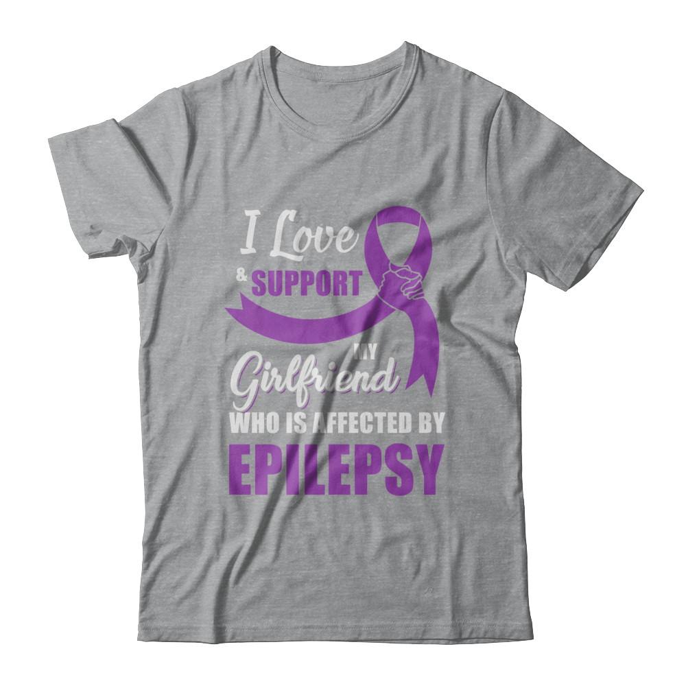 Epilepsy Awareness Support Purple Girlfriend Boyfriend-T-Shirt & Hoodie-Classic T-Shirt-Sport Grey