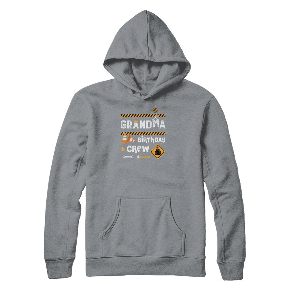 Grandma Birthday Crew Construction Birthday Party-T-Shirt & Tank Top-Pullover Hoodie-Light Steel