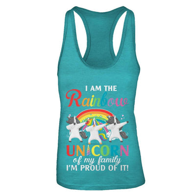 I Am The Rainbow Unicorn Of My Family Lesbian LGBT-T-Shirt & Tank Top-Women's Ideal Racerback Tank-Tahiti Blue