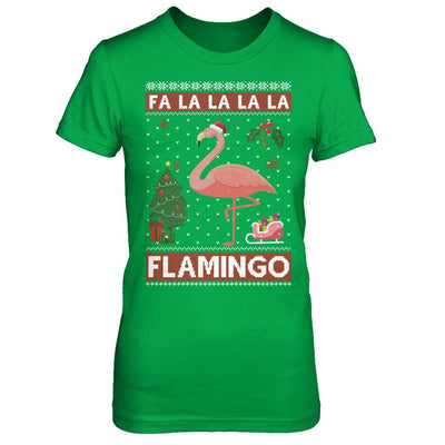 Cute Pink Flamingo Santa Hat Merry Christmas Sweater-T-Shirt & Sweatshirt-Women's T-Shirt-Irish Green