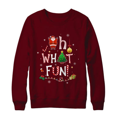 Oh What Fun Christmas Tree Funny Xmas-T-Shirt & Sweatshirt-Crewneck Sweatshirt-Maroon