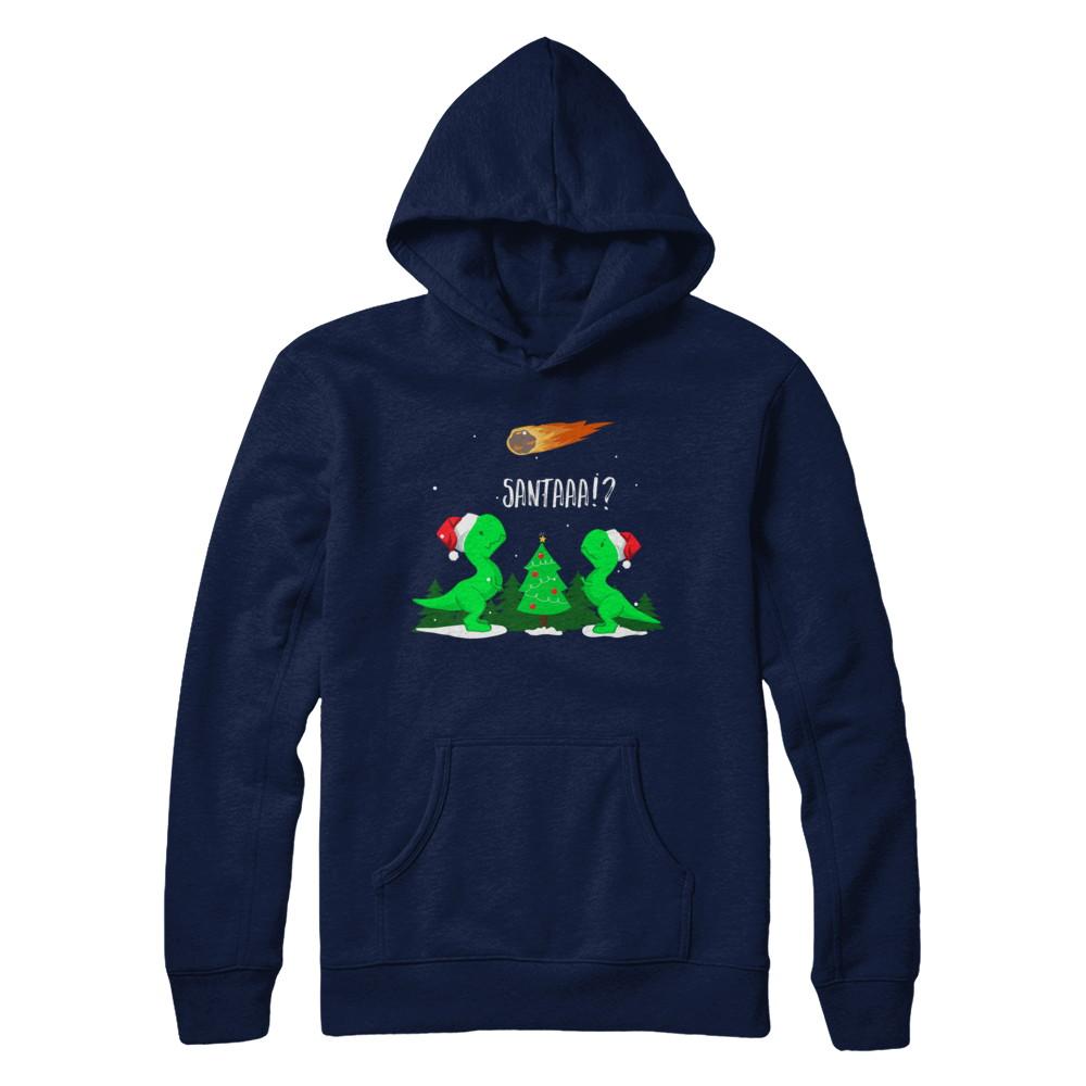 Funny Christmas Dinosaur Gift Cool Dinosaurs Lovers-T-Shirt & Sweatshirt-Pullover Hoodie-Navy