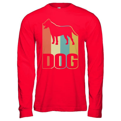 Classic Vintage Retro Style Dog-T-Shirt & Hoodie-Long Sleeve T-Shirt-Red