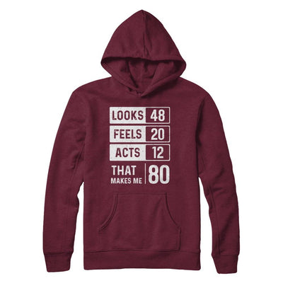 1941 80th Years Old Birthday Looks Feels Acts Make Me 80th-T-Shirt & Hoodie-Pullover Hoodie-Maroon