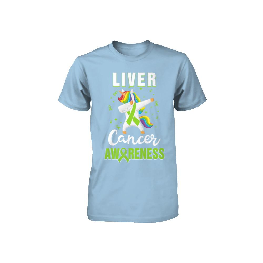 Inspirational Liver Cancer Awareness Unicorn Support Youth-Youth Shirt-Toddler T-Shirt-Light Blue
